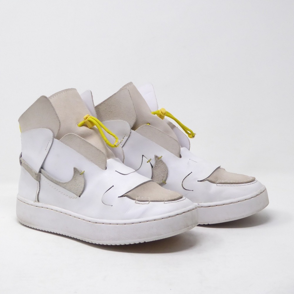 Nike Vandalised LX High Top Sneakers White Yellow Womens Size 8 BQ3610-100